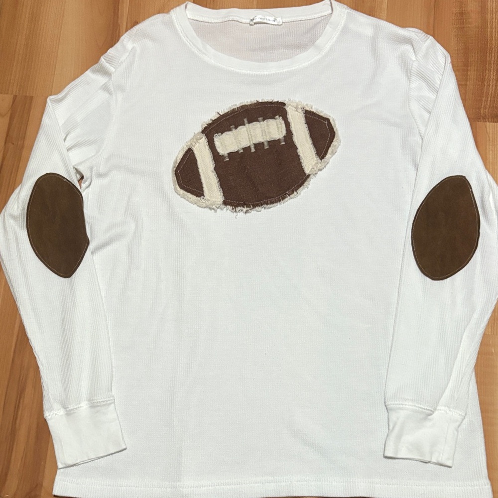 White Football Long Sleeve Shirt